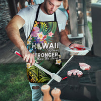 Hawaii Strong Apron Polynesian Tribal Tropical Flowers