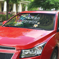 Hawaii Strong Auto Sun Shade Polynesian Tribal Tropical Flowers