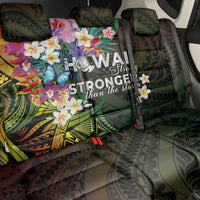 Hawaii Strong Back Car Seat Cover Polynesian Tribal Tropical Flowers