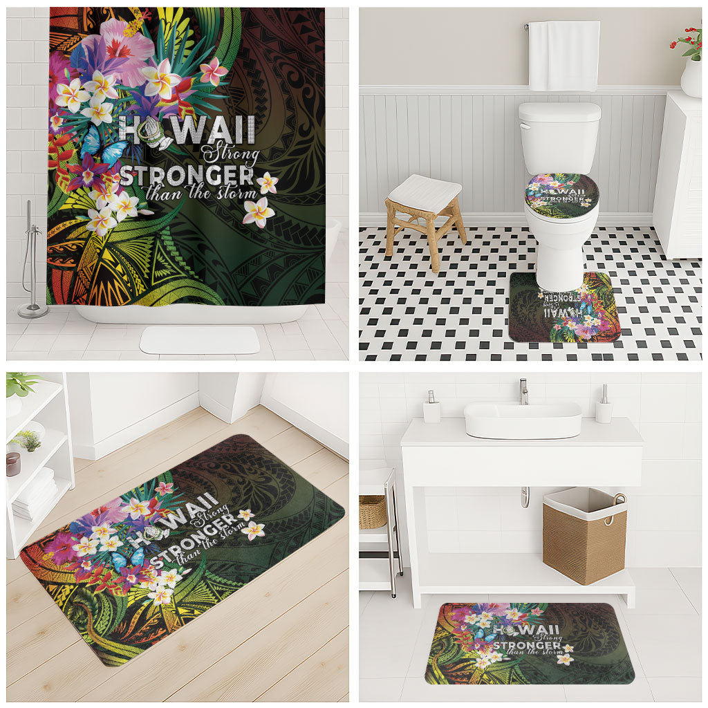 Hawaii Strong Bathroom Set Polynesian Tribal Tropical Flowers