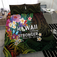 Hawaii Strong Bedding Set Polynesian Tribal Tropical Flowers