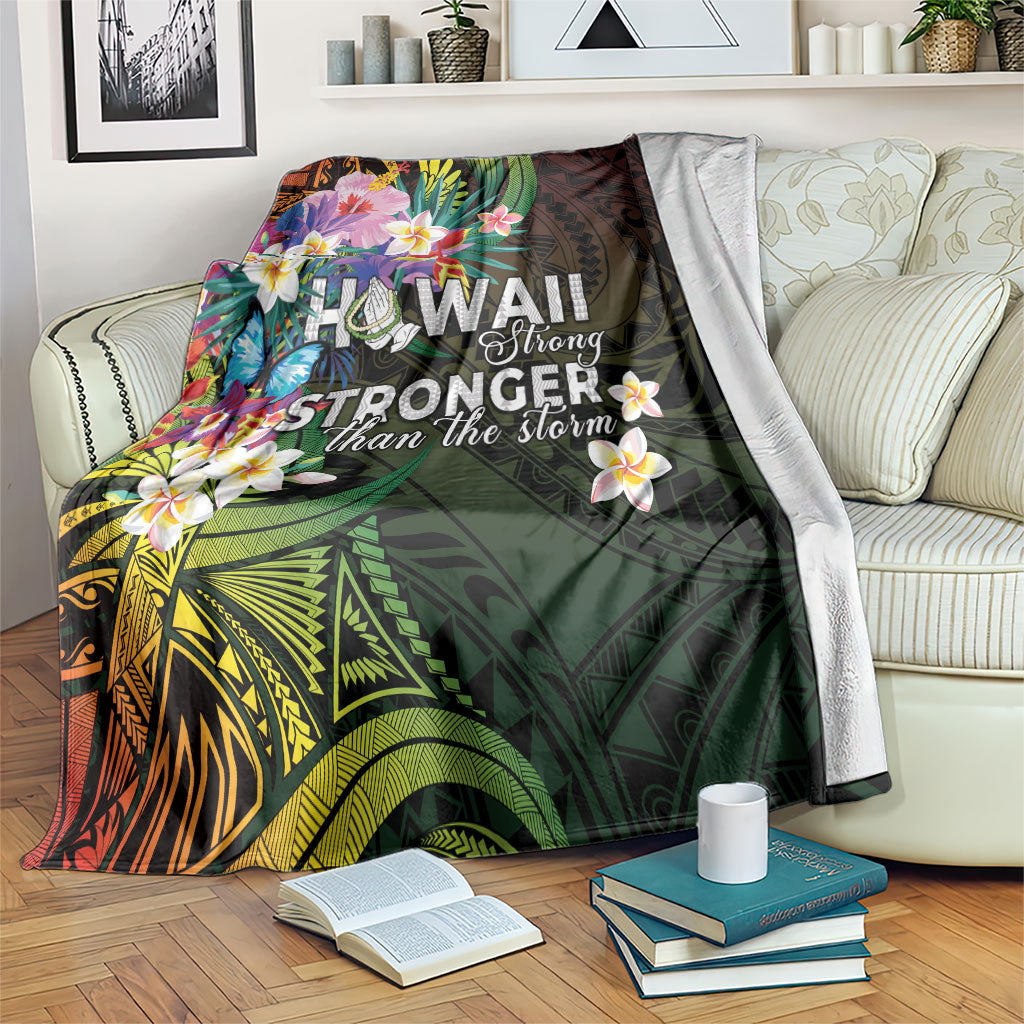 Hawaii Strong Blanket Polynesian Tribal Tropical Flowers