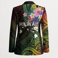 Hawaii Strong Blazer Polynesian Tribal Tropical Flowers