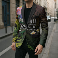 Hawaii Strong Blazer Polynesian Tribal Tropical Flowers