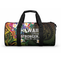 Hawaii Strong Duffle Bag Polynesian Tribal Tropical Flowers