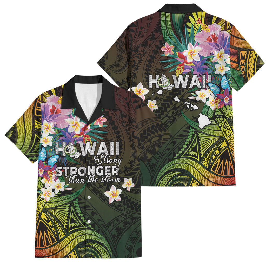 Hawaii Strong Family Matching Puletasi and Hawaiian Shirt Polynesian Tribal Tropical Flowers