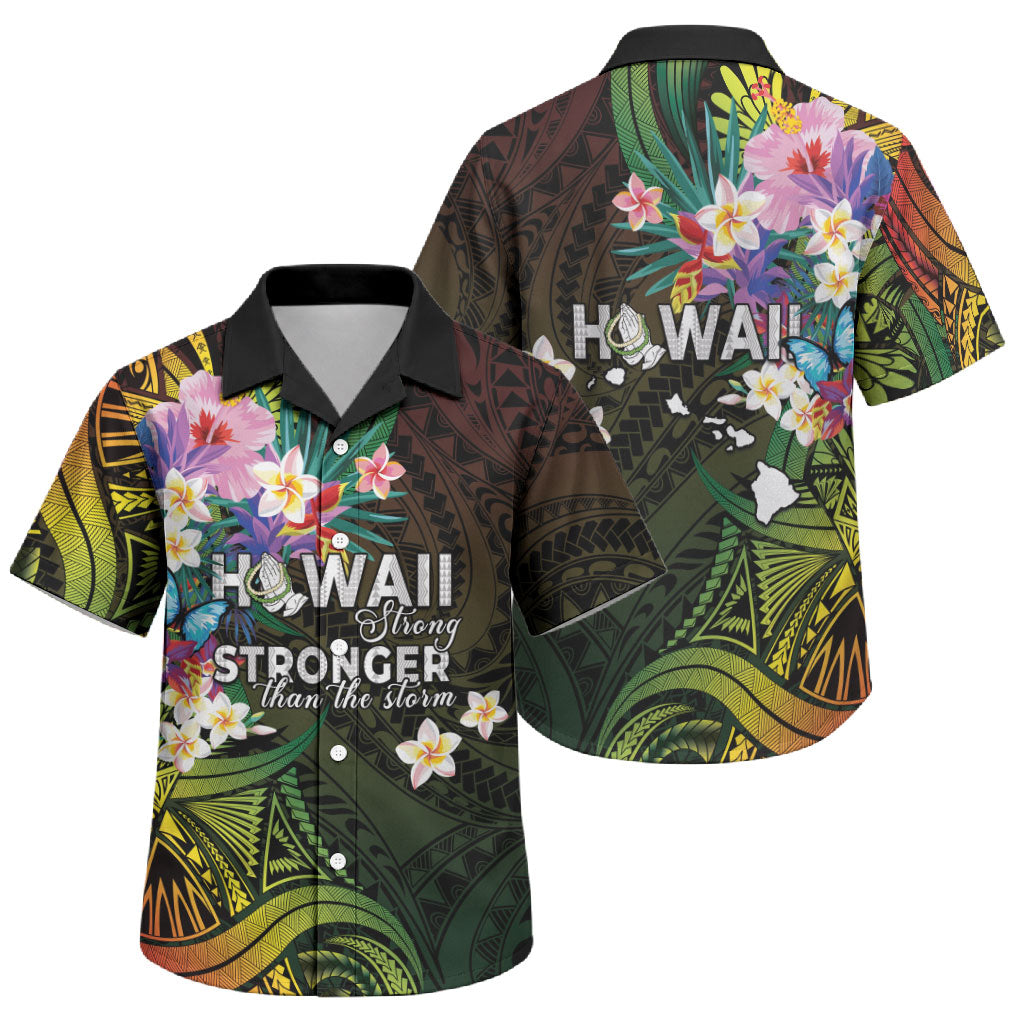 Hawaii Strong Family Matching Puletasi and Hawaiian Shirt Polynesian Tribal Tropical Flowers