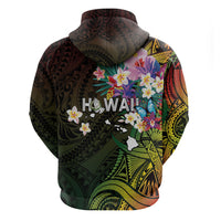 Hawaii Strong Hoodie Polynesian Tribal Tropical Flowers