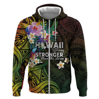 Hawaii Strong Hoodie Polynesian Tribal Tropical Flowers