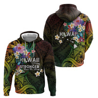 Hawaii Strong Hoodie Polynesian Tribal Tropical Flowers