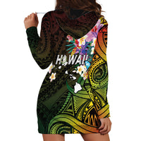 Hawaii Strong Hoodie Dress Polynesian Tribal Tropical Flowers