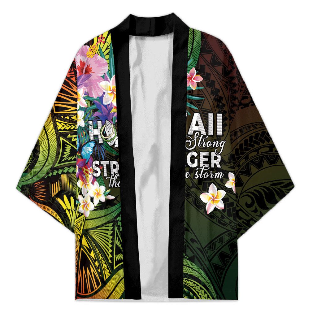 Hawaii Strong Kimono Polynesian Tribal Tropical Flowers