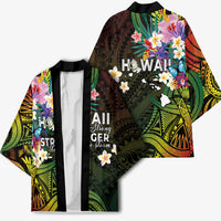 Hawaii Strong Kimono Polynesian Tribal Tropical Flowers