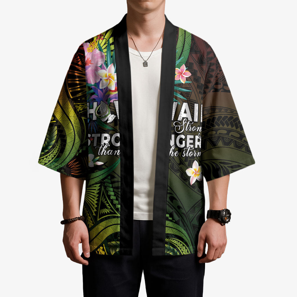 Hawaii Strong Kimono Polynesian Tribal Tropical Flowers