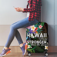 Hawaii Strong Luggage Cover Polynesian Tribal Tropical Flowers