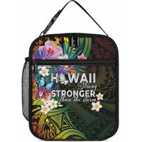 Hawaii Strong Lunch Bag Polynesian Tribal Tropical Flowers