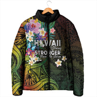 Hawaii Strong Padded Jacket Polynesian Tribal Tropical Flowers