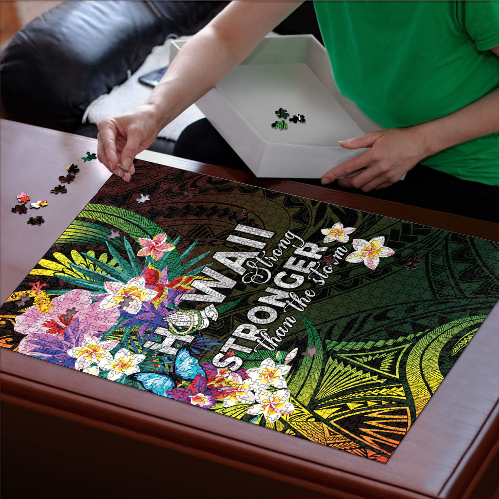 Hawaii Strong Puzzle Polynesian Tribal Tropical Flowers