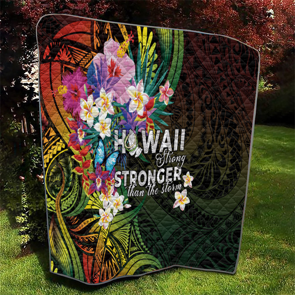 Hawaii Strong Quilt Polynesian Tribal Tropical Flowers