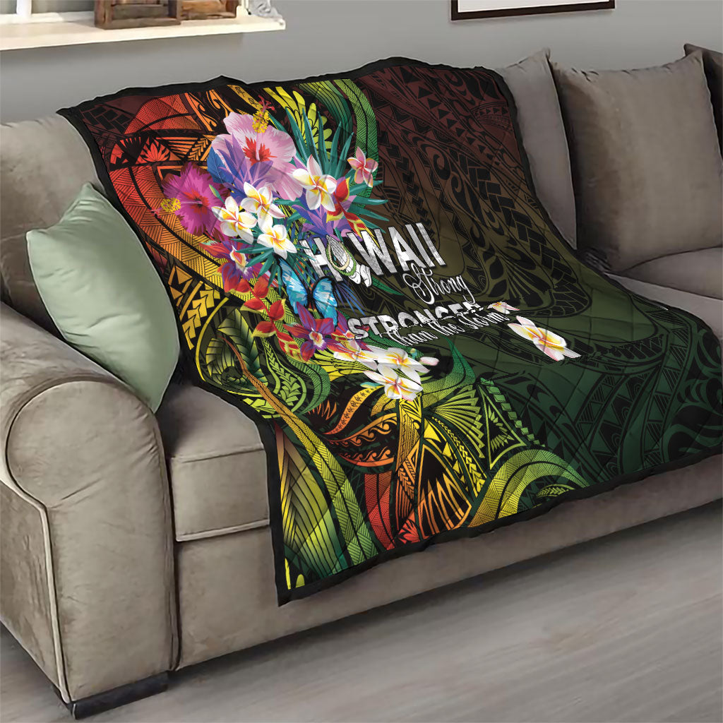 Hawaii Strong Quilt Polynesian Tribal Tropical Flowers