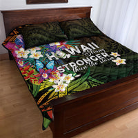 Hawaii Strong Quilt Bed Set Polynesian Tribal Tropical Flowers
