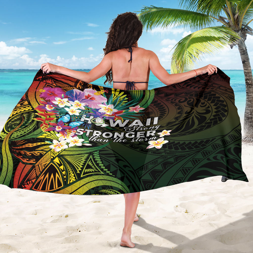 Hawaii Strong Sarong Polynesian Tribal Tropical Flowers