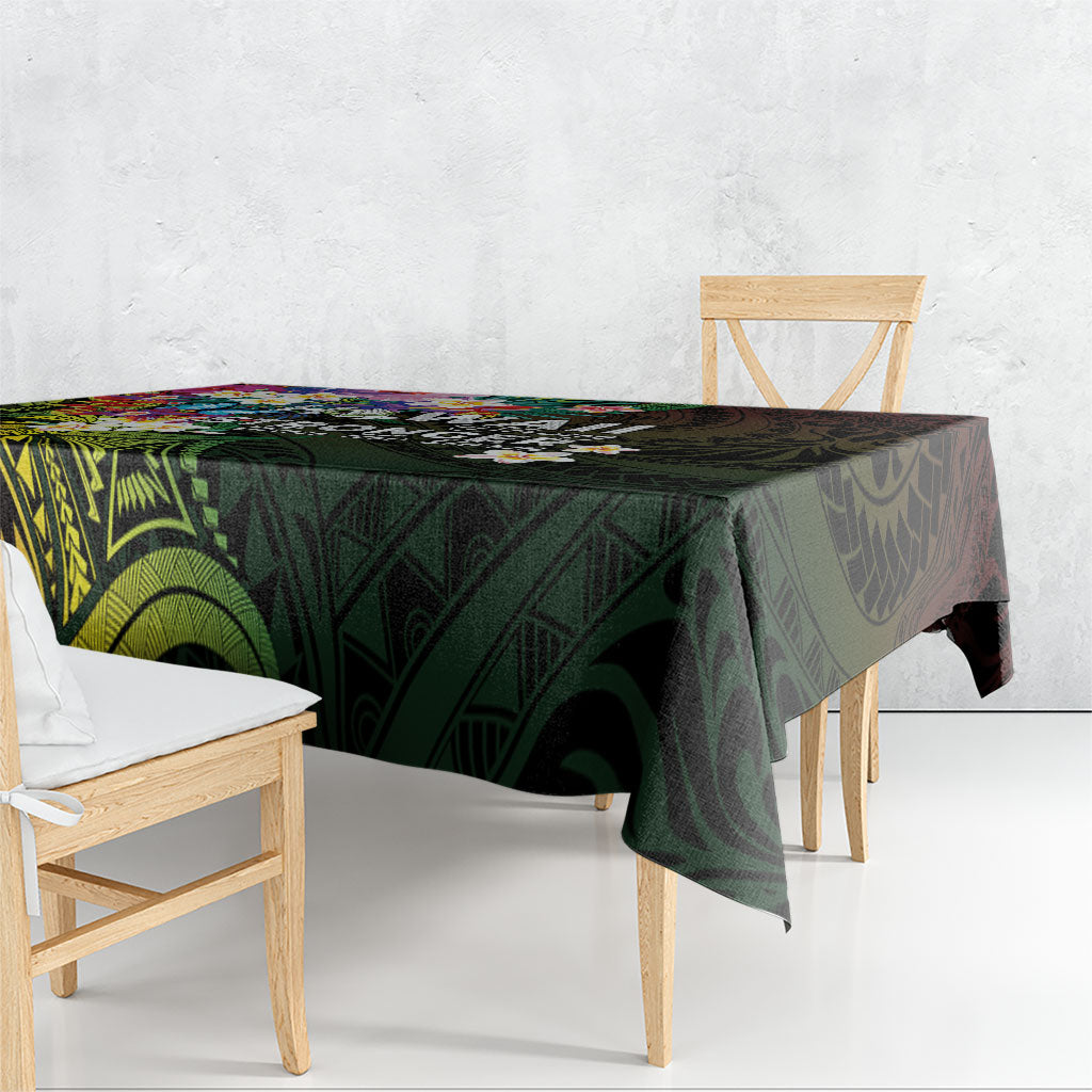 Hawaii Strong Tablecloth Polynesian Tribal Tropical Flowers