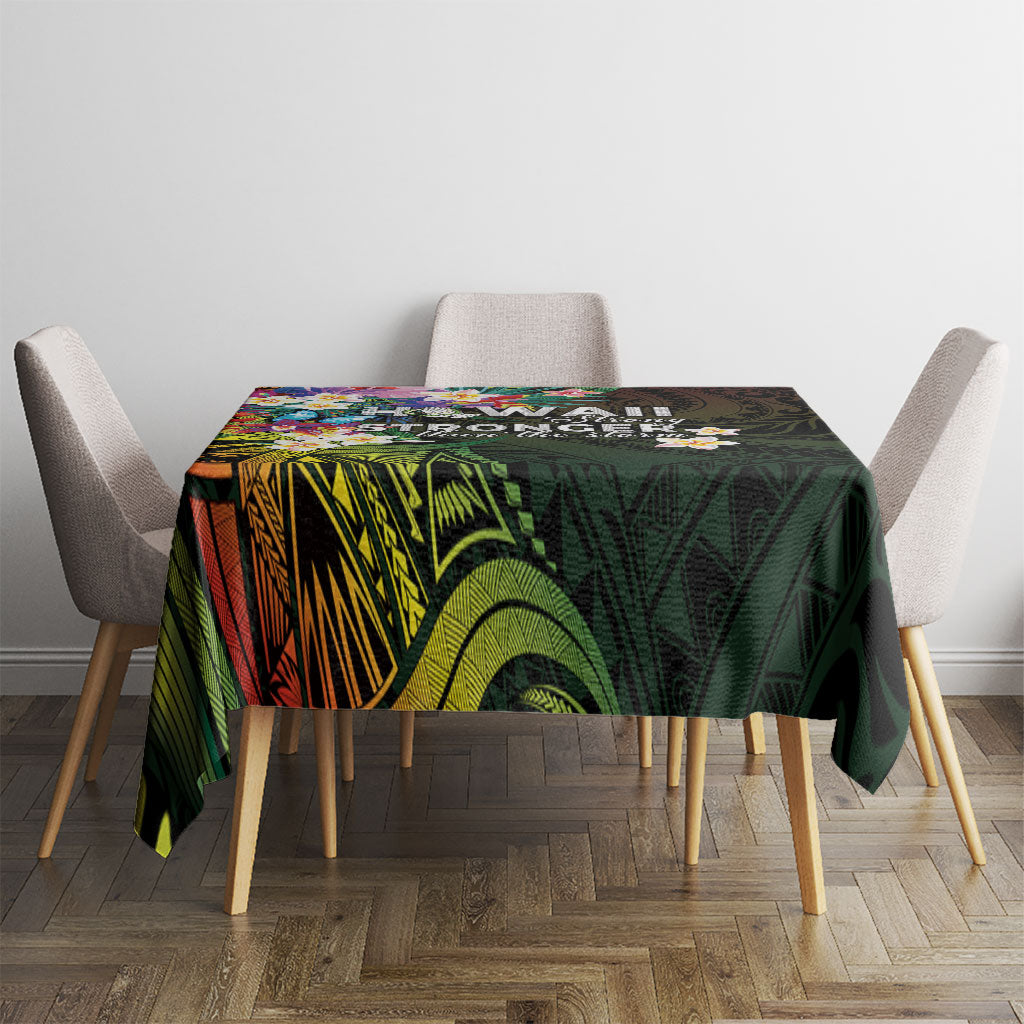 Hawaii Strong Tablecloth Polynesian Tribal Tropical Flowers