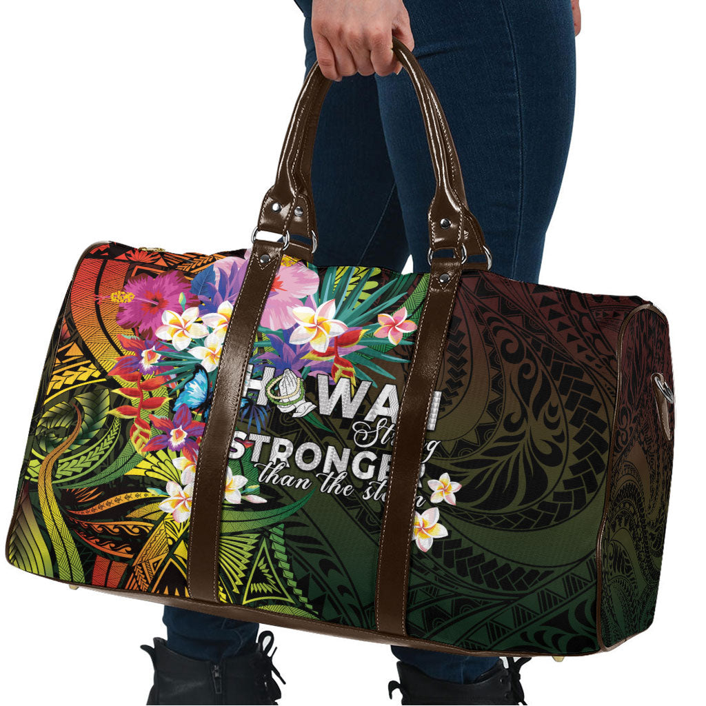 Hawaii Strong Travel Bag Polynesian Tribal Tropical Flowers