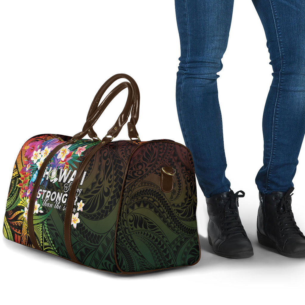 Hawaii Strong Travel Bag Polynesian Tribal Tropical Flowers