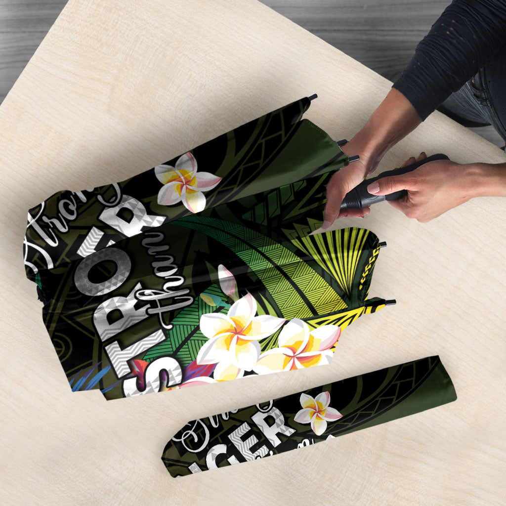 Hawaii Strong Umbrella Polynesian Tribal Tropical Flowers