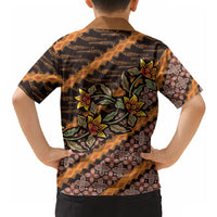 Indonesian Batik Motifs Pattern Floral Art Orange Hawaiian Shirt