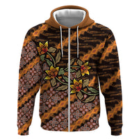 Indonesian Batik Motifs Pattern Floral Art Orange Hoodie