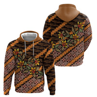Indonesian Batik Motifs Pattern Floral Art Orange Hoodie