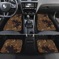 Indonesian Parang Batik Car Mats Brown Gold Floral Pattern