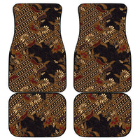 Indonesian Parang Batik Car Mats Brown Gold Floral Pattern