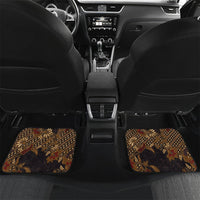 Indonesian Parang Batik Car Mats Brown Gold Floral Pattern