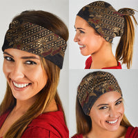 Indonesian Parang Batik Neck Gaiter Brown Gold Floral Pattern