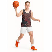 Indonesian Parang Batik Basketball Jersey Red Floral Pattern