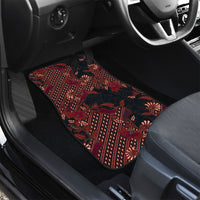 Indonesian Parang Batik Car Mats Red Floral Pattern