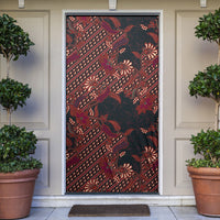 Indonesian Parang Batik Door Cover Red Floral Pattern