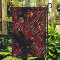 Indonesian Parang Batik Garden Flag Red Floral Pattern