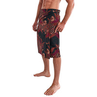 Indonesian Parang Batik Lavalava Red Floral Pattern