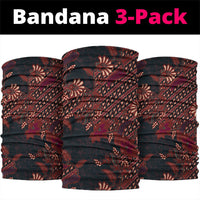 Indonesian Parang Batik Neck Gaiter Red Floral Pattern
