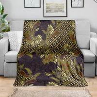 Indonesian Parang Batik Blanket Yellow Floral Pattern