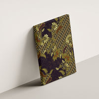 Indonesian Parang Batik Canvas Wall Art Yellow Floral Pattern