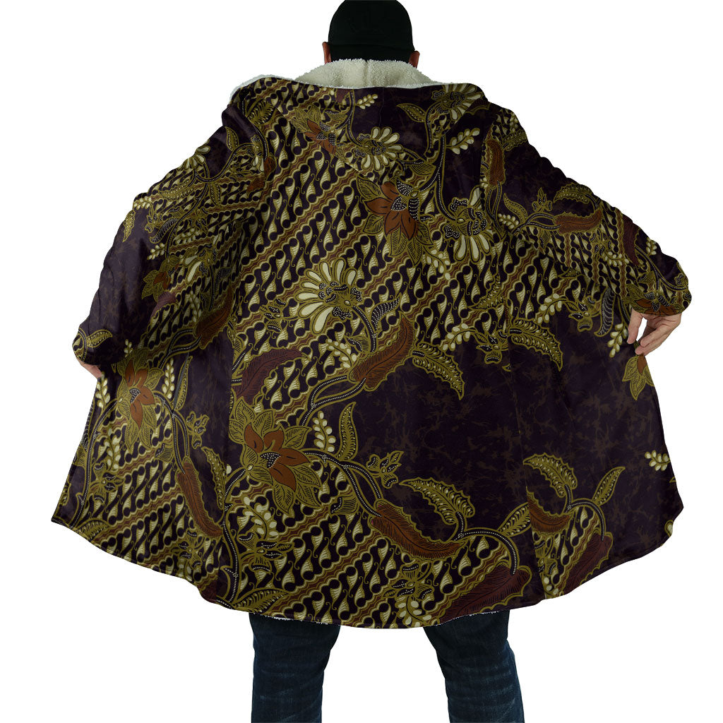 Indonesian Parang Batik Cloak Yellow Floral Pattern