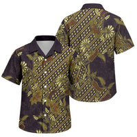 Indonesian Parang Batik Family Matching Summer Maxi Dress and Hawaiian Shirt Yellow Floral Pattern