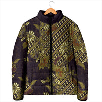 Indonesian Parang Batik Padded Jacket Yellow Floral Pattern