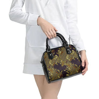 Indonesian Parang Batik Shoulder Handbag Yellow Floral Pattern